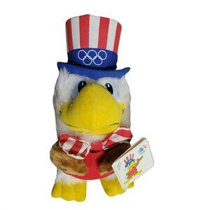 Vintage 80s Applause Sam Olympic Eagle 10 in Plush 1984 Olympics Stuffed Animal
